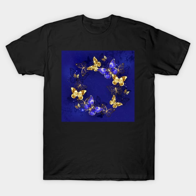 Round Dance of Sapphire Butterflies T-Shirt by Blackmoon9